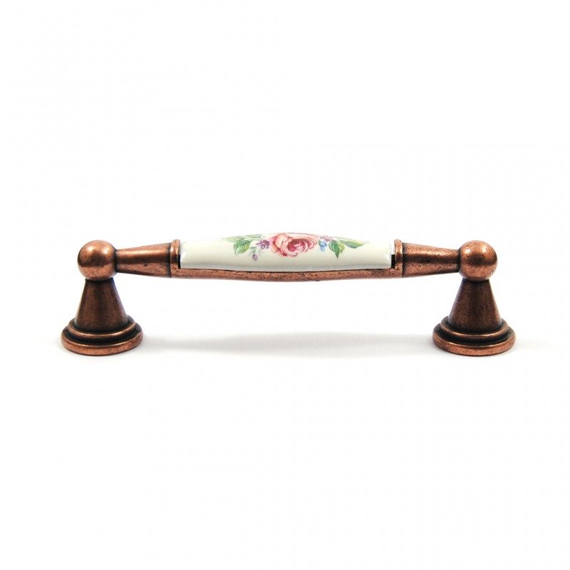 FURNITURE HANDLE ROSE / ANTIQUE COPPER